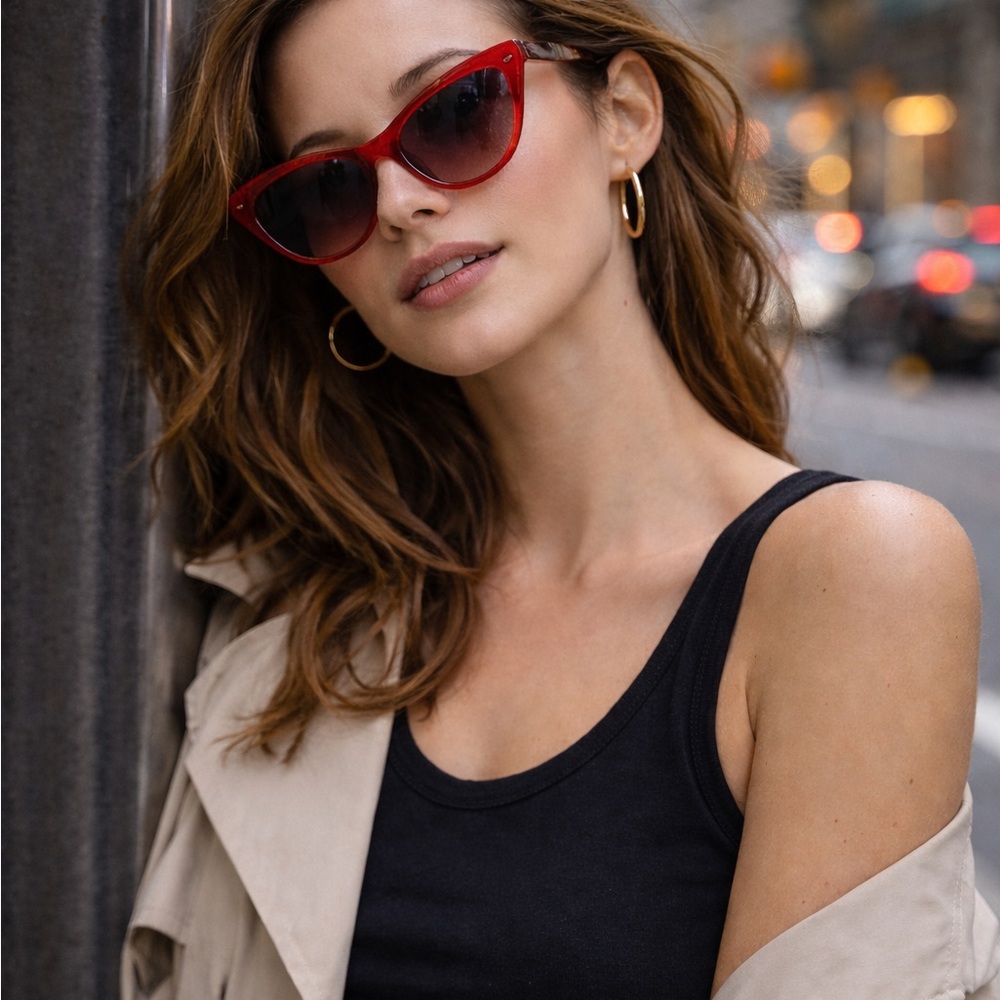 Red Cat-Eye Sunglasses